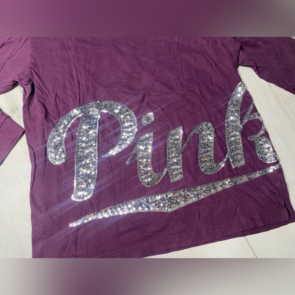 PINK Victoria's Secret womens Long Sleeve Shirt - Sparkling Purple